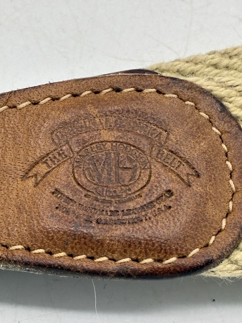 Vintage Ghurka Marley Hodgson Belt Canvas Leather Brass D-Ring Buckle USA